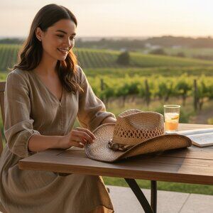 ALAMO PALM STRAW Cowboy Hat Size Small Unisex